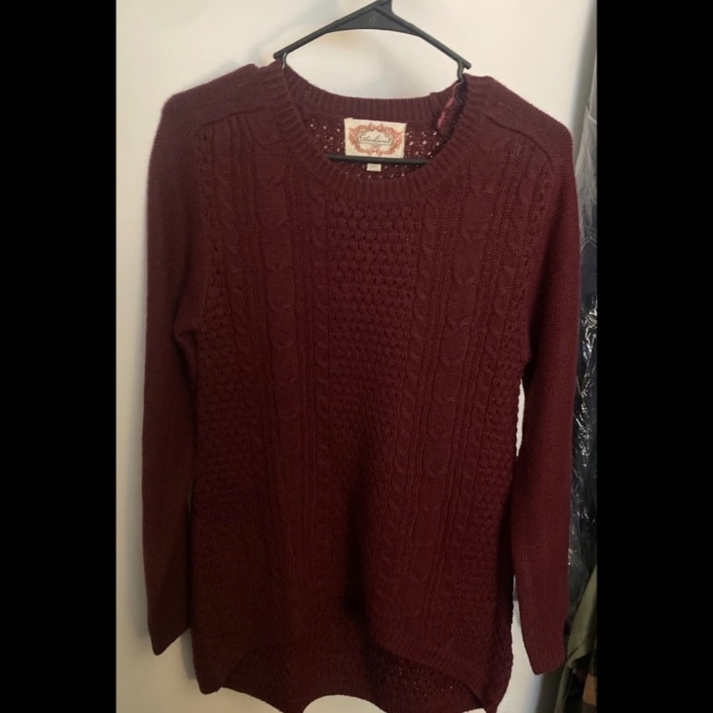 Ambiance Apparel Burgundy Sweater - Large